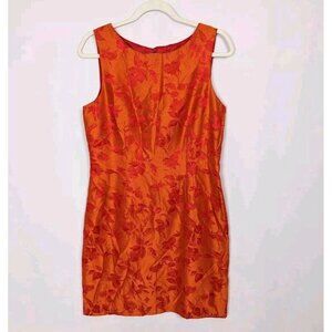 90s Vintage John Roberts sz 10 Iridescent Floral Notif Shift Sleeveless Dress